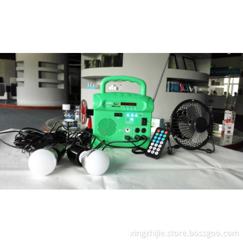 6V 10W portable solar light system for home solar lighting kit With Mobile Changer ledbulb mini fan